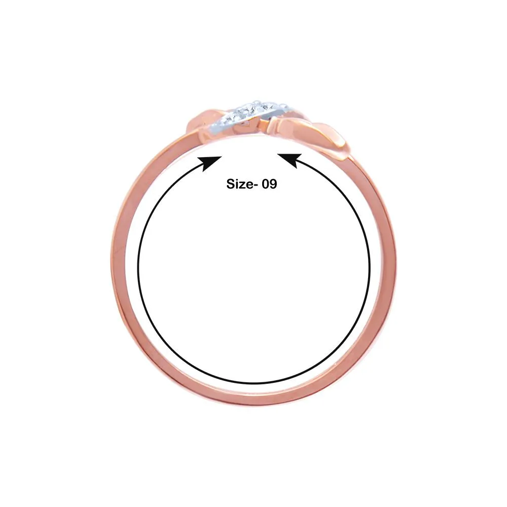 14k (585) Rose Gold And Diamond Ring For Women