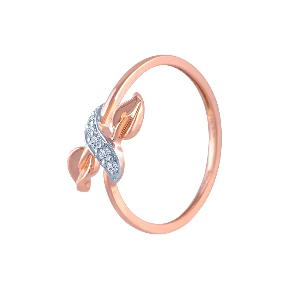14k (585) Rose Gold And Diamond Ring For Women