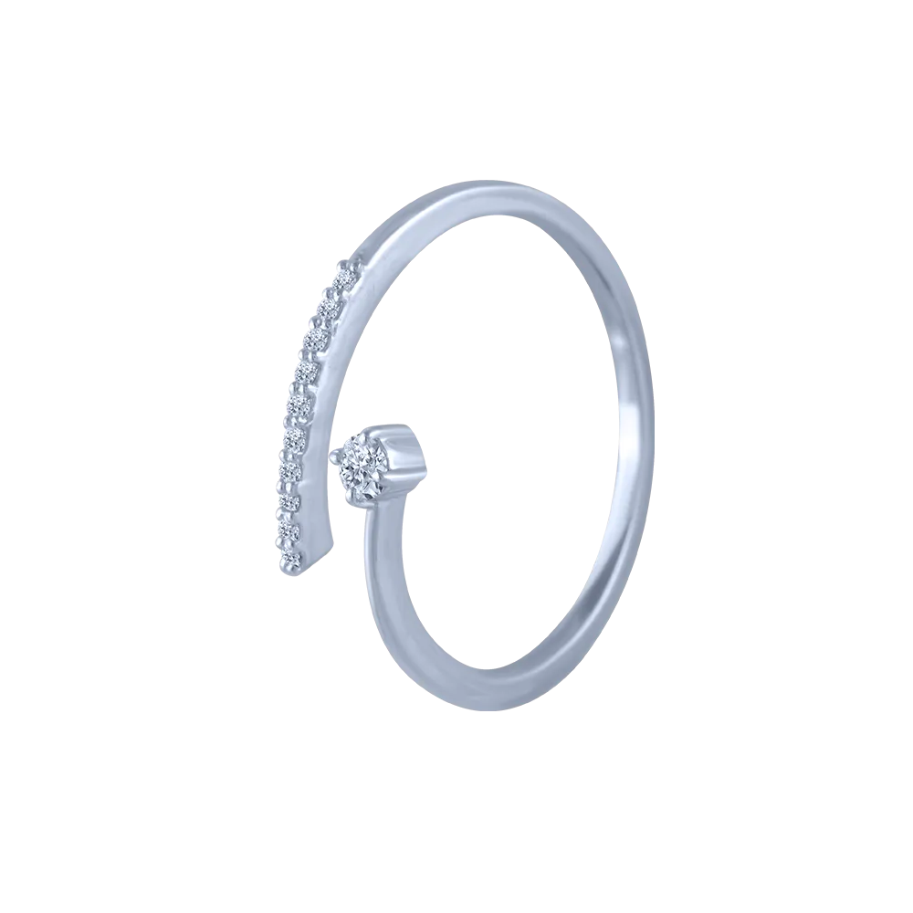 14k (585) White Gold And Diamond Ring For Women