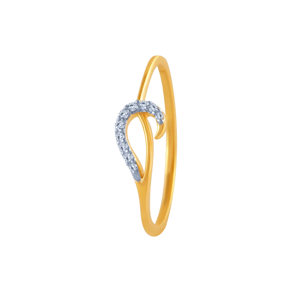 14k (585) Yellow Gold And Diamond Ring For Women