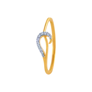 14k (585) Yellow Gold And Diamond Ring For Women