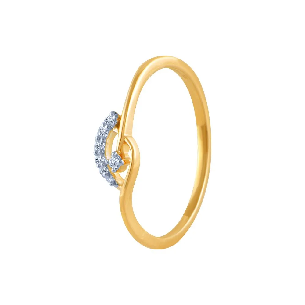 14k (585) Yellow Gold And Diamond Ring For Women