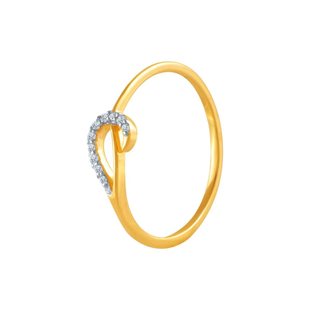 14k (585) Yellow Gold And Diamond Ring For Women