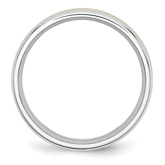 14k Gold Inlay Satin and Polished Finish 6mm Cobalt Band