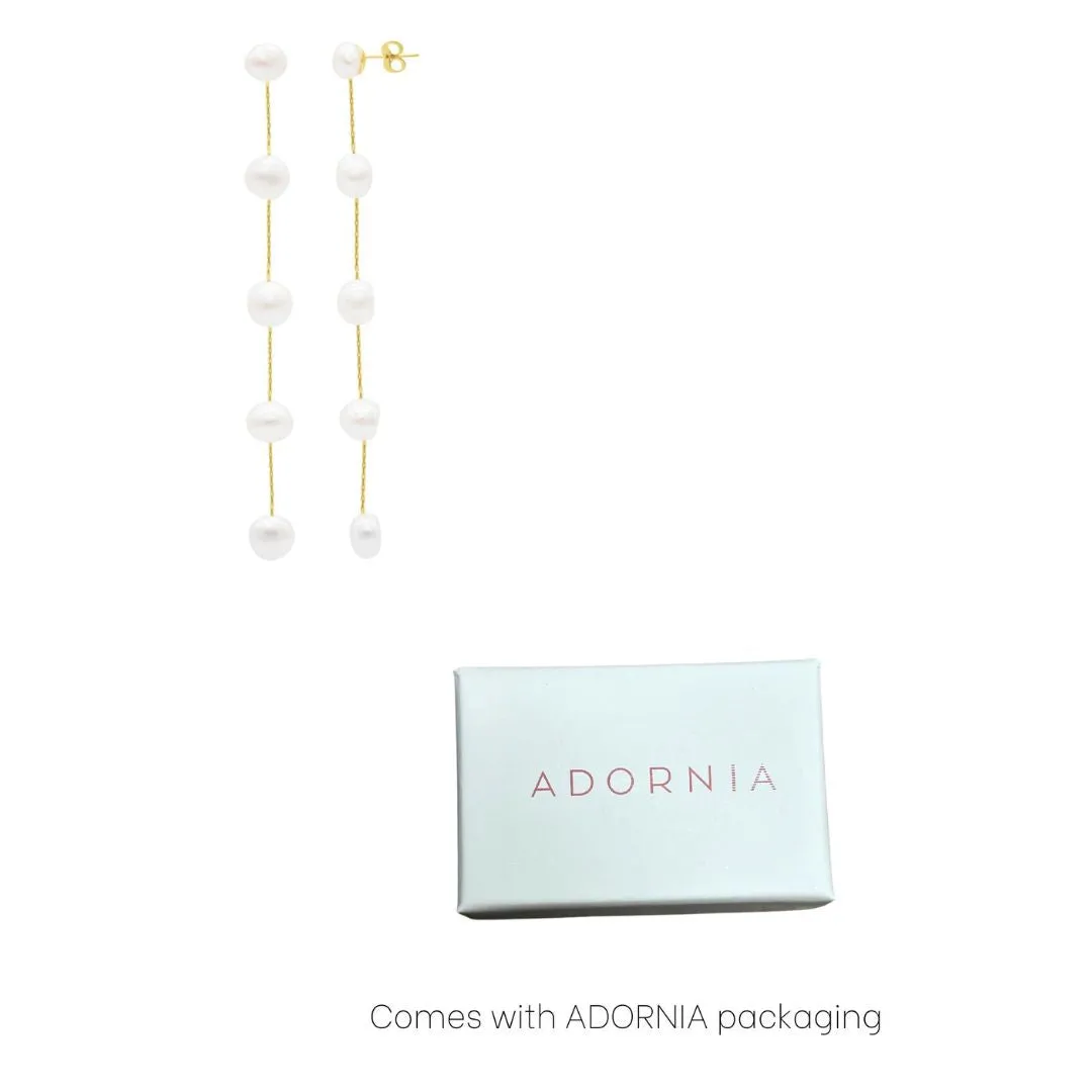 14k Gold Plated Freshwater Pearl Sweeper Earrings