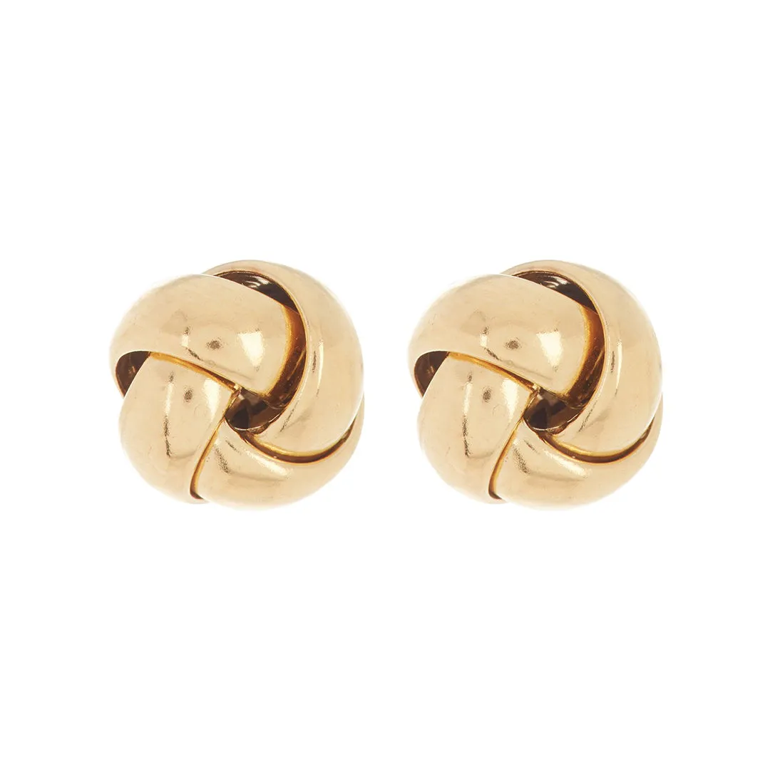 14k Gold Plated Knot Stud Earrings