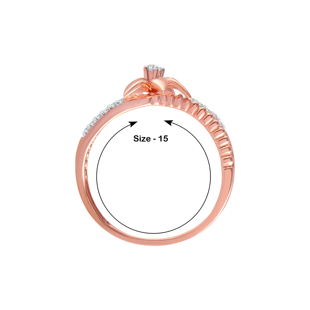 14KT (585) Rose Gold And Diamond Ring For Women
