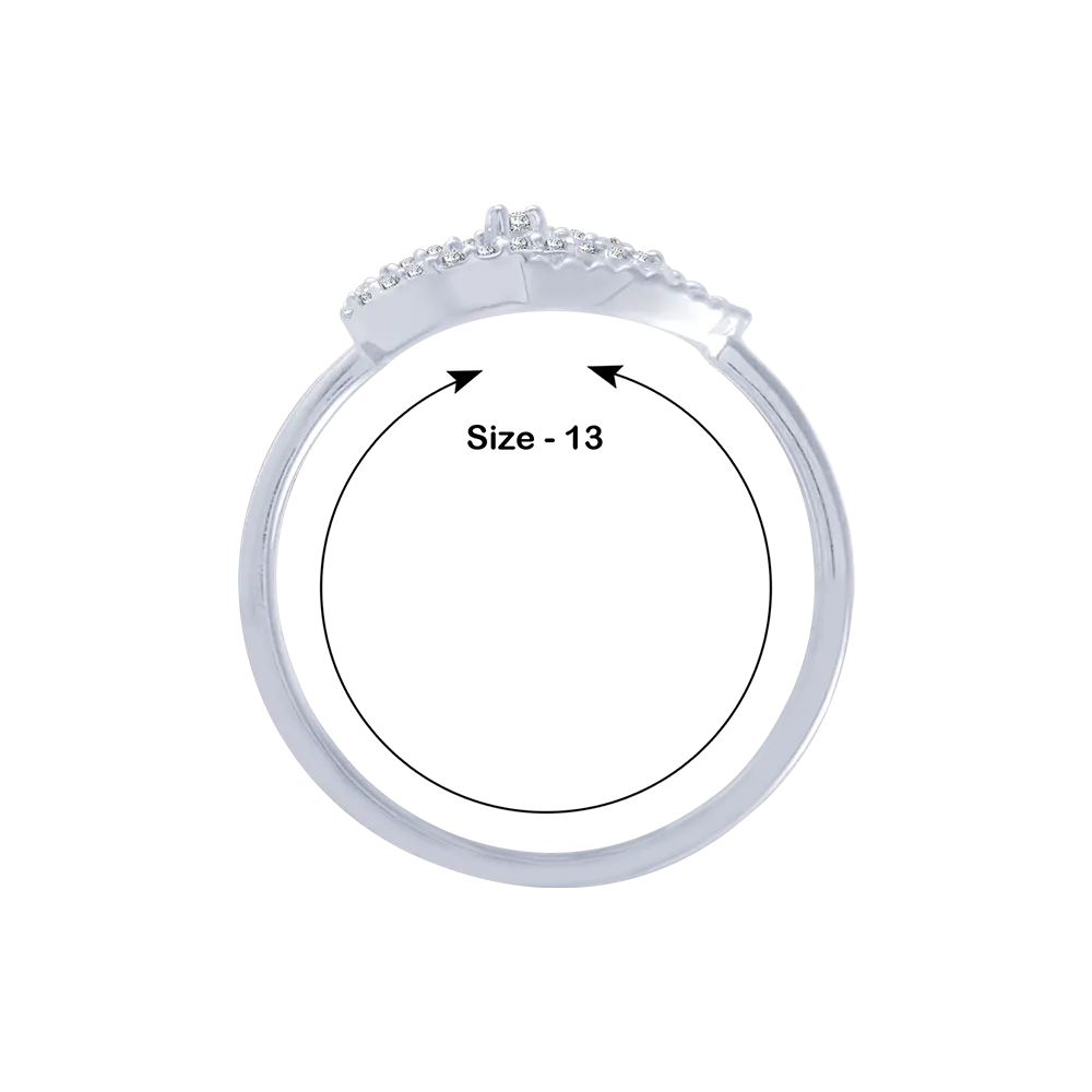 14KT (585) White Gold And Diamond Ring For Women
