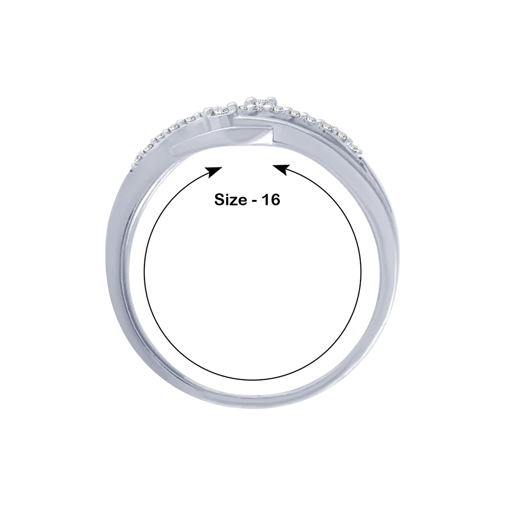 14KT (585) White Gold And Diamond Ring For Women