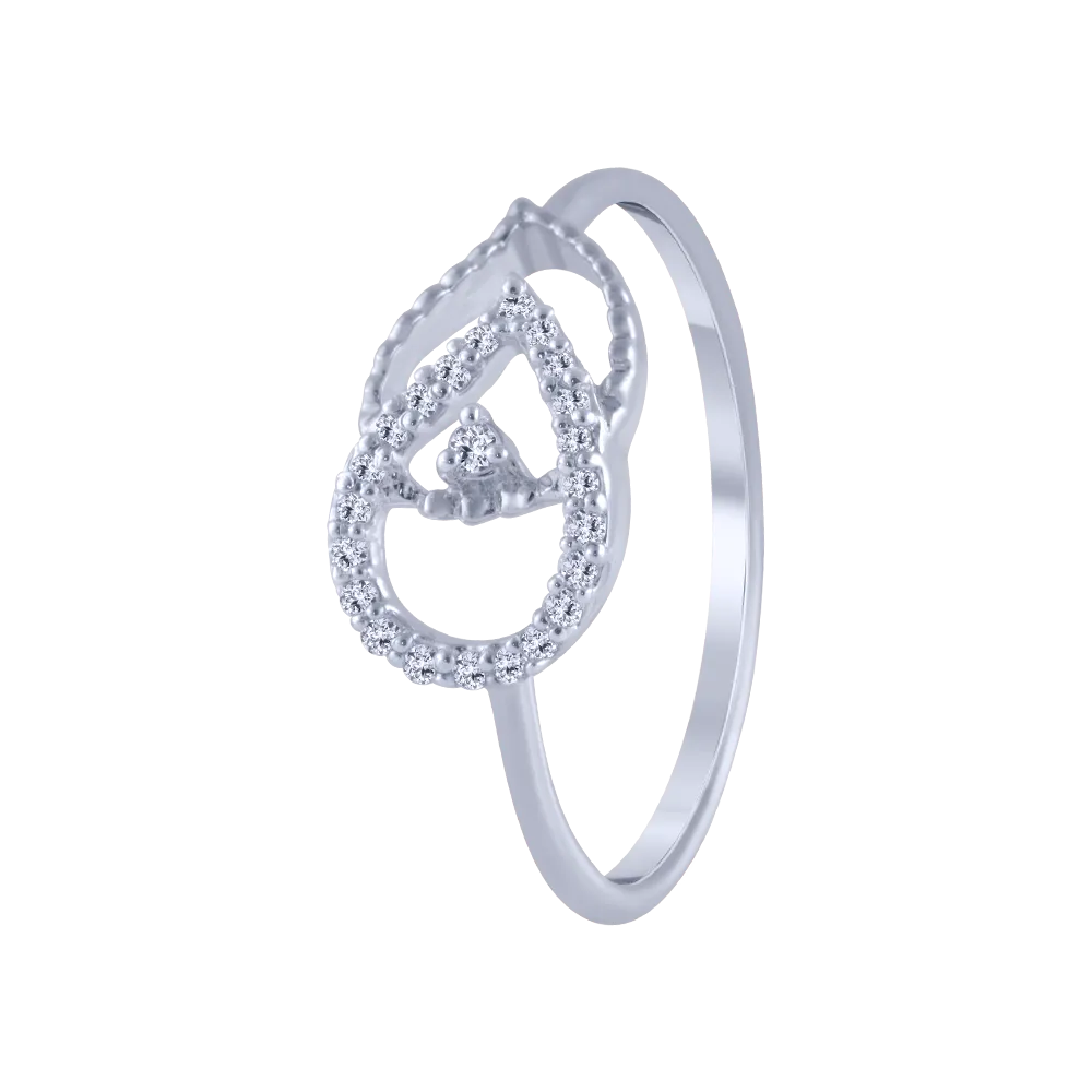 14KT (585) White Gold And Diamond Ring For Women