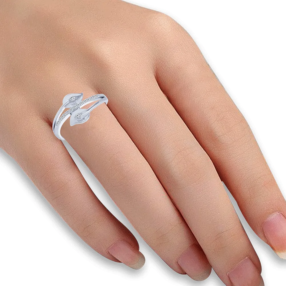 14KT (585) White Gold And Diamond Ring For Women