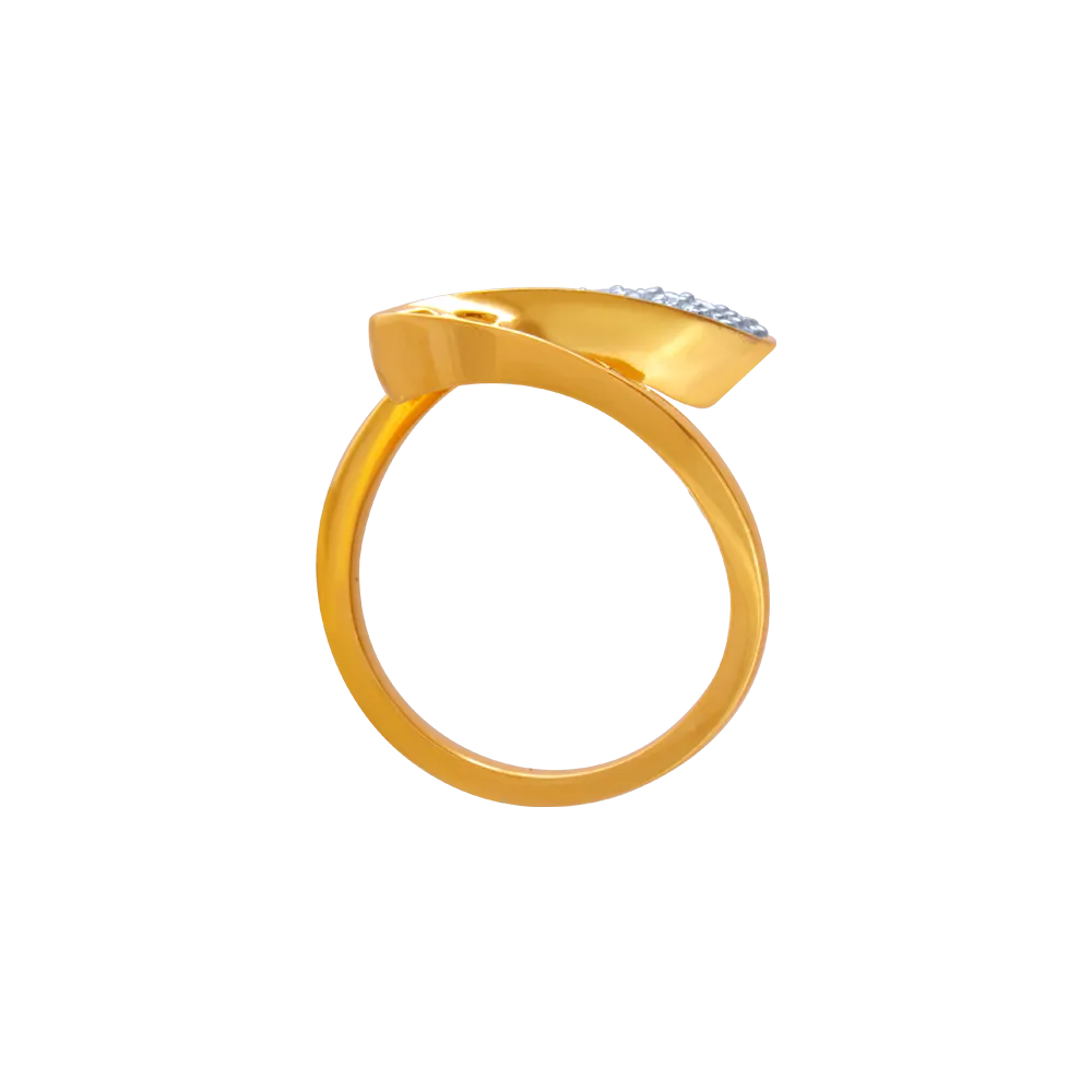 14KT (585) Yellow Gold And American Diamond Ring For Women