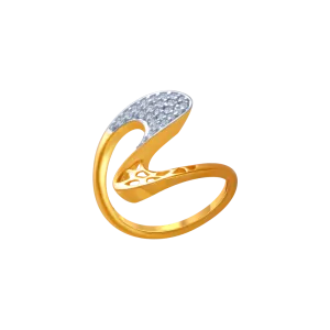 14KT (585) Yellow Gold And American Diamond Ring For Women