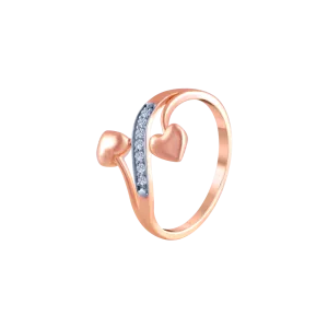 18k (750) Rose Gold And Diamond Ring For Women