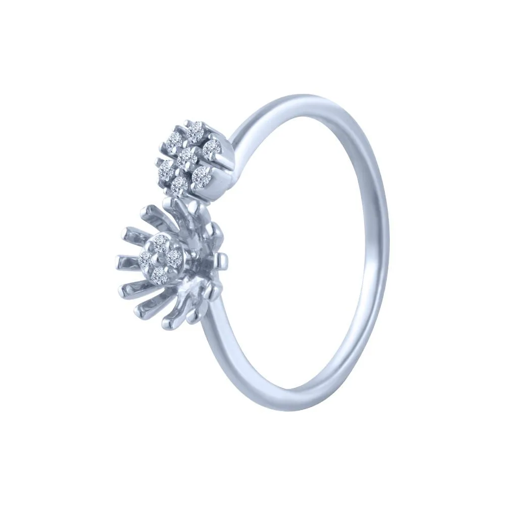 18k (750) White Gold And Diamond Ring For Women
