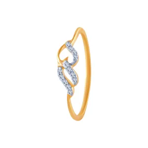 18k (750) Yellow Gold And Diamond Ring For Women