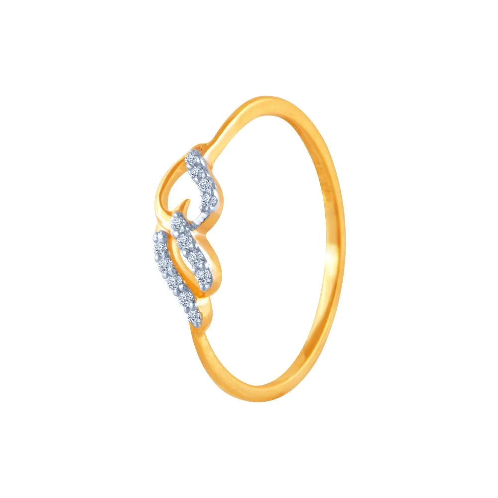 18k (750) Yellow Gold And Diamond Ring For Women
