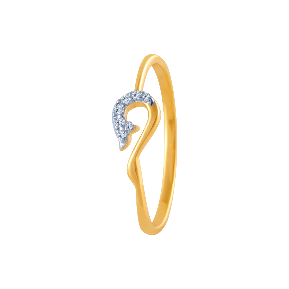 18k (750) Yellow Gold And Diamond Ring For Women