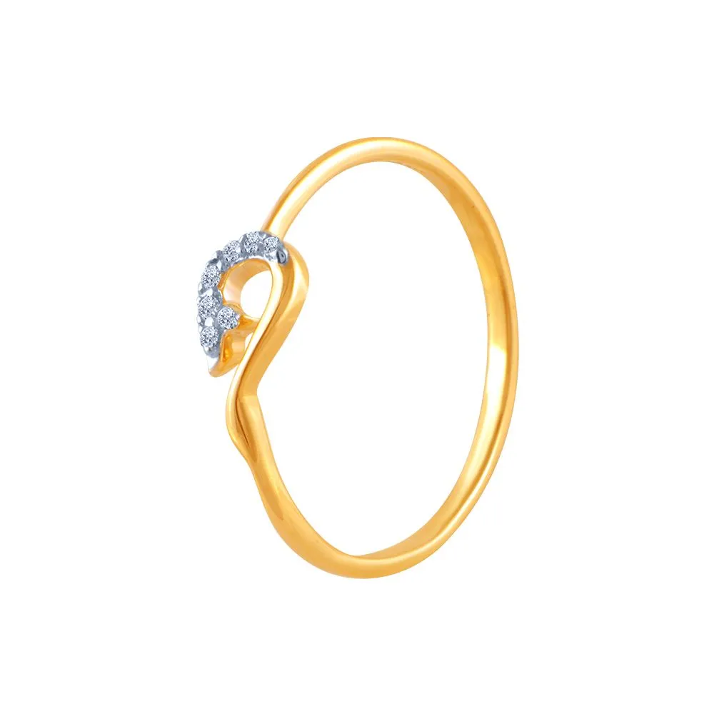 18k (750) Yellow Gold And Diamond Ring For Women