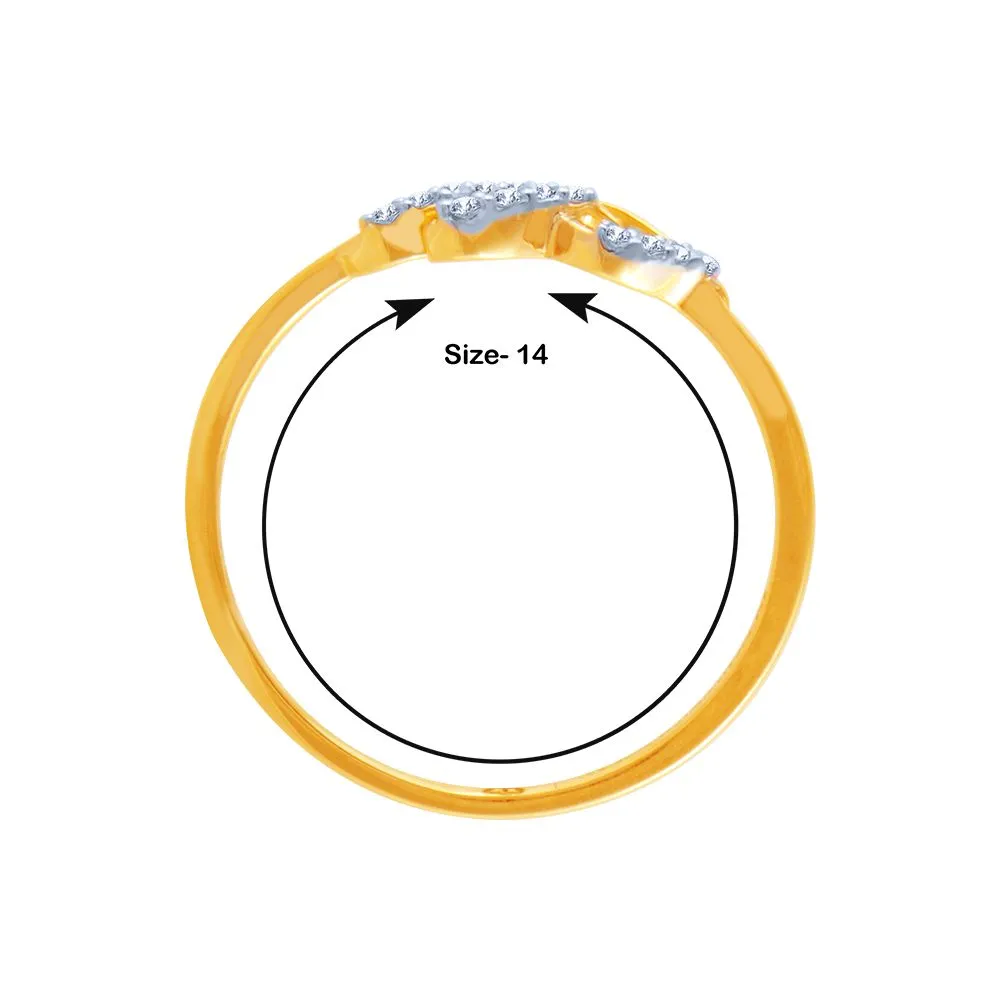 18k (750) Yellow Gold And Diamond Ring For Women