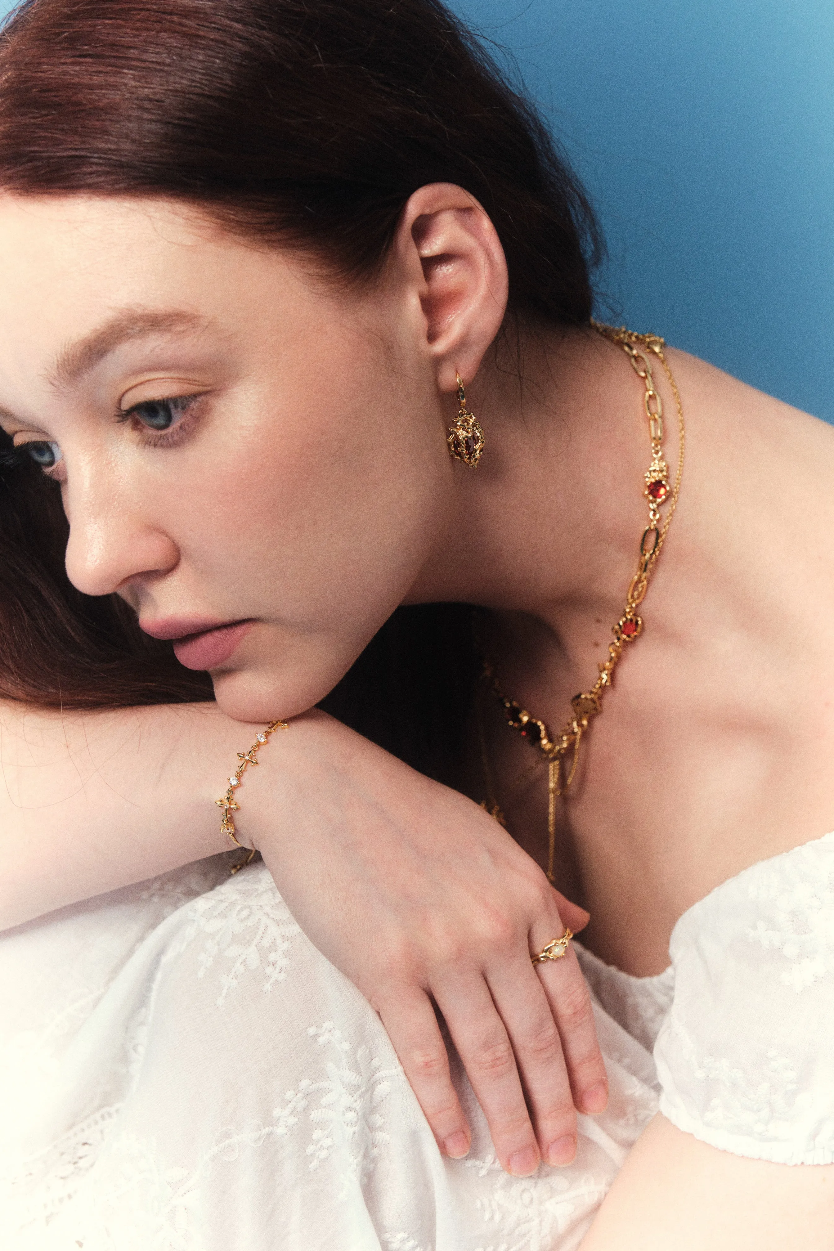 18K Gold Stainless Steel Heart Earrings