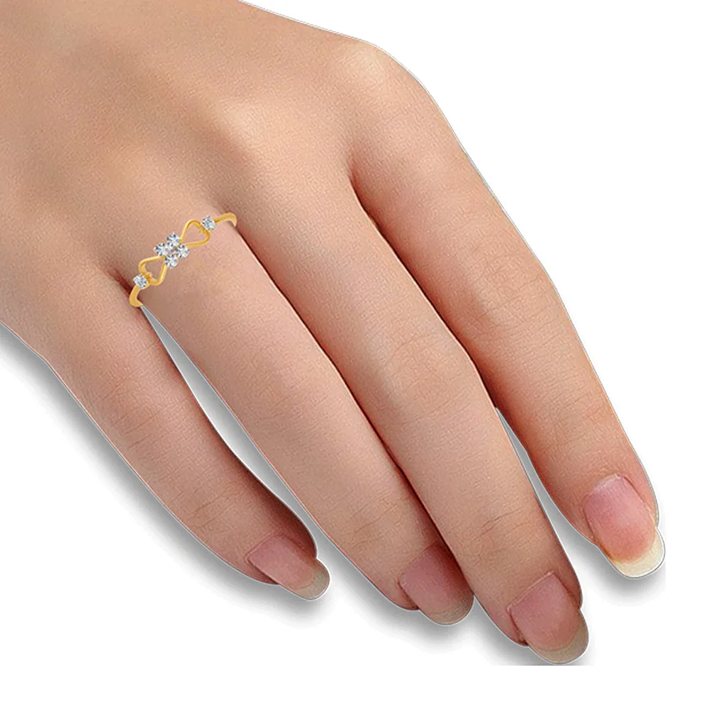 18KT (750) Yellow Gold And Diamond Ring For Women