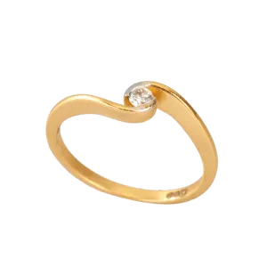 18KT (750) Yellow Gold And Diamond Ring For Women
