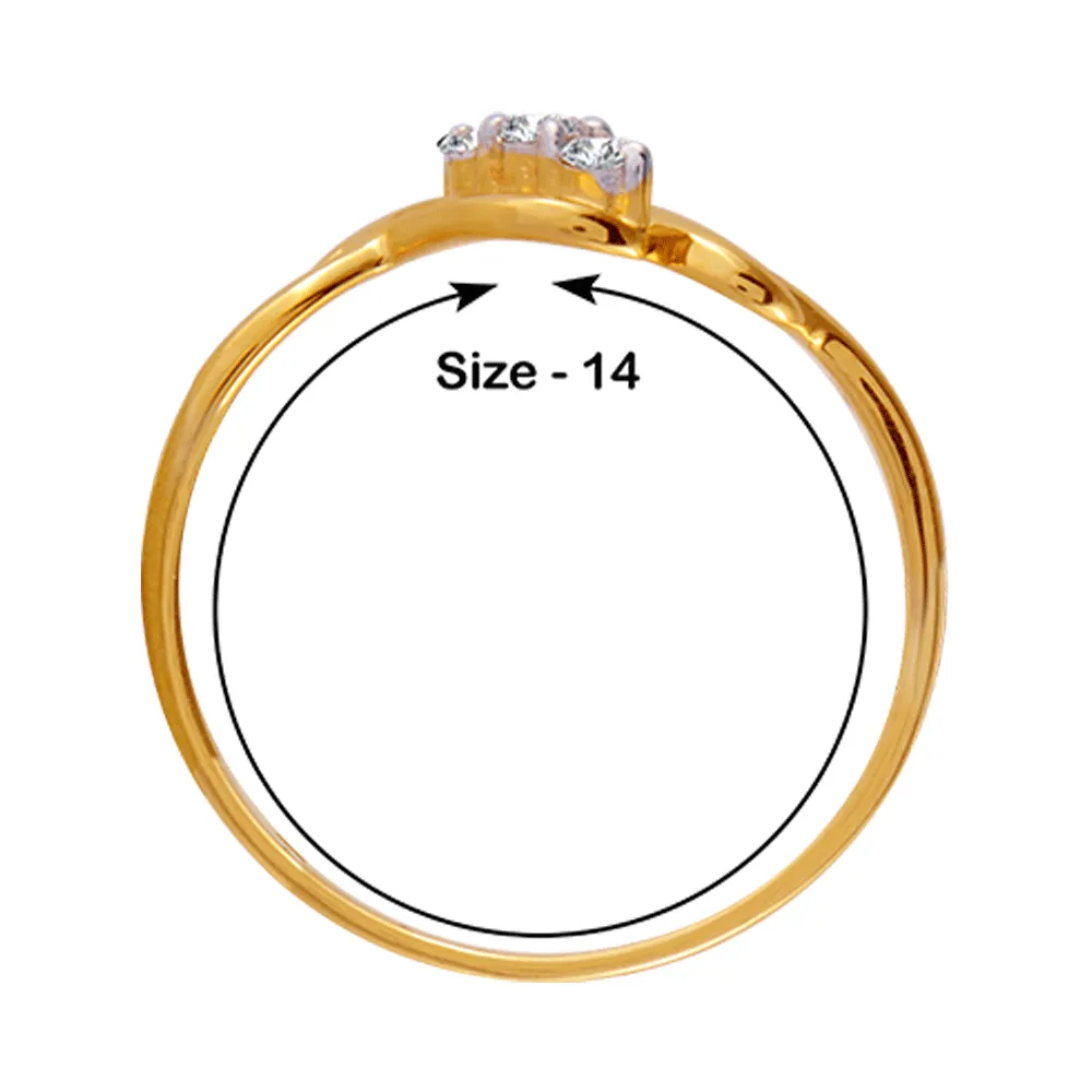 18KT (750) Yellow Gold And Diamond Ring For Women