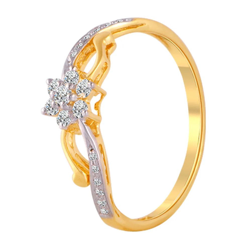 18KT (750) Yellow Gold And Diamond Ring For Women