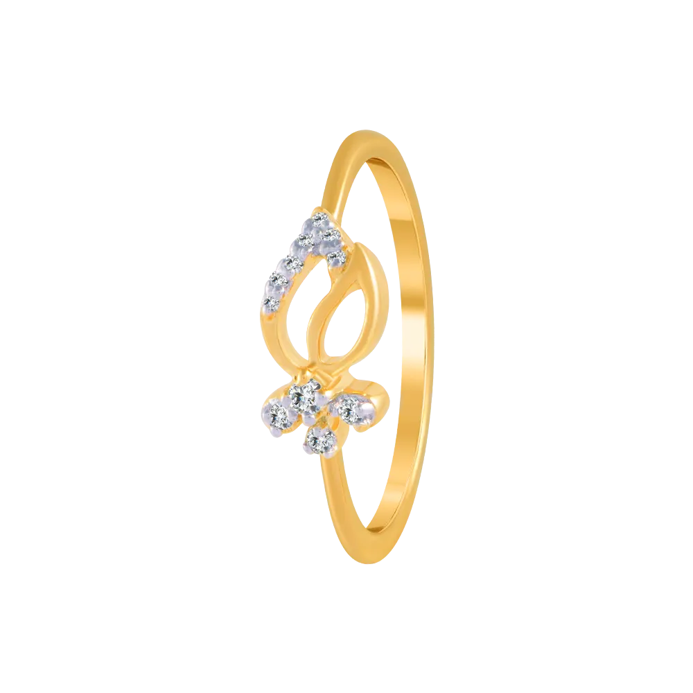 18KT (750) Yellow Gold And Diamond Ring For Women