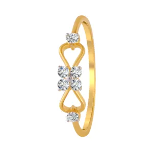 18KT (750) Yellow Gold And Diamond Ring For Women