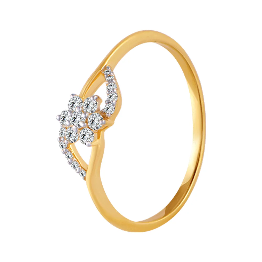 18KT (750) Yellow Gold And Diamond Ring For Women