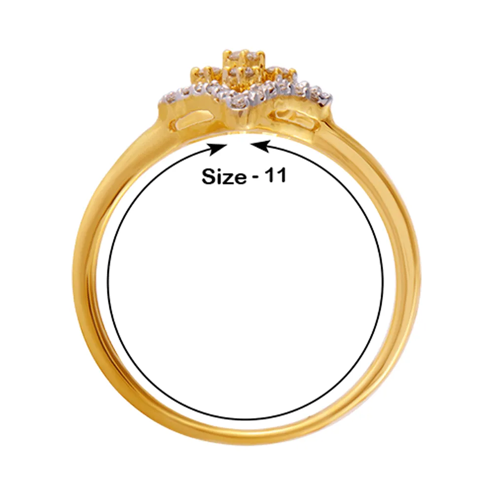 18KT (750) Yellow Gold And Diamond Ring For Women
