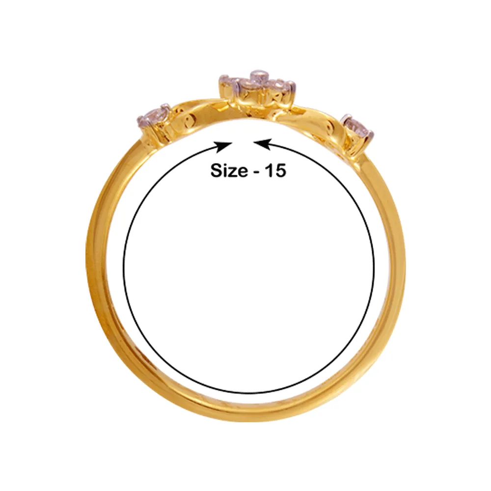 18KT (750) Yellow Gold And Diamond Ring For Women