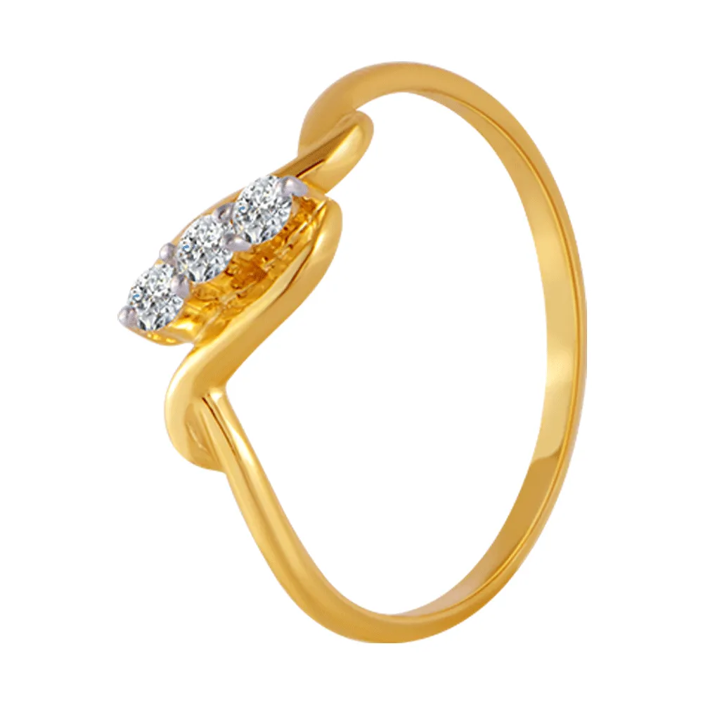 18KT (750) Yellow Gold And Diamond Ring For Women