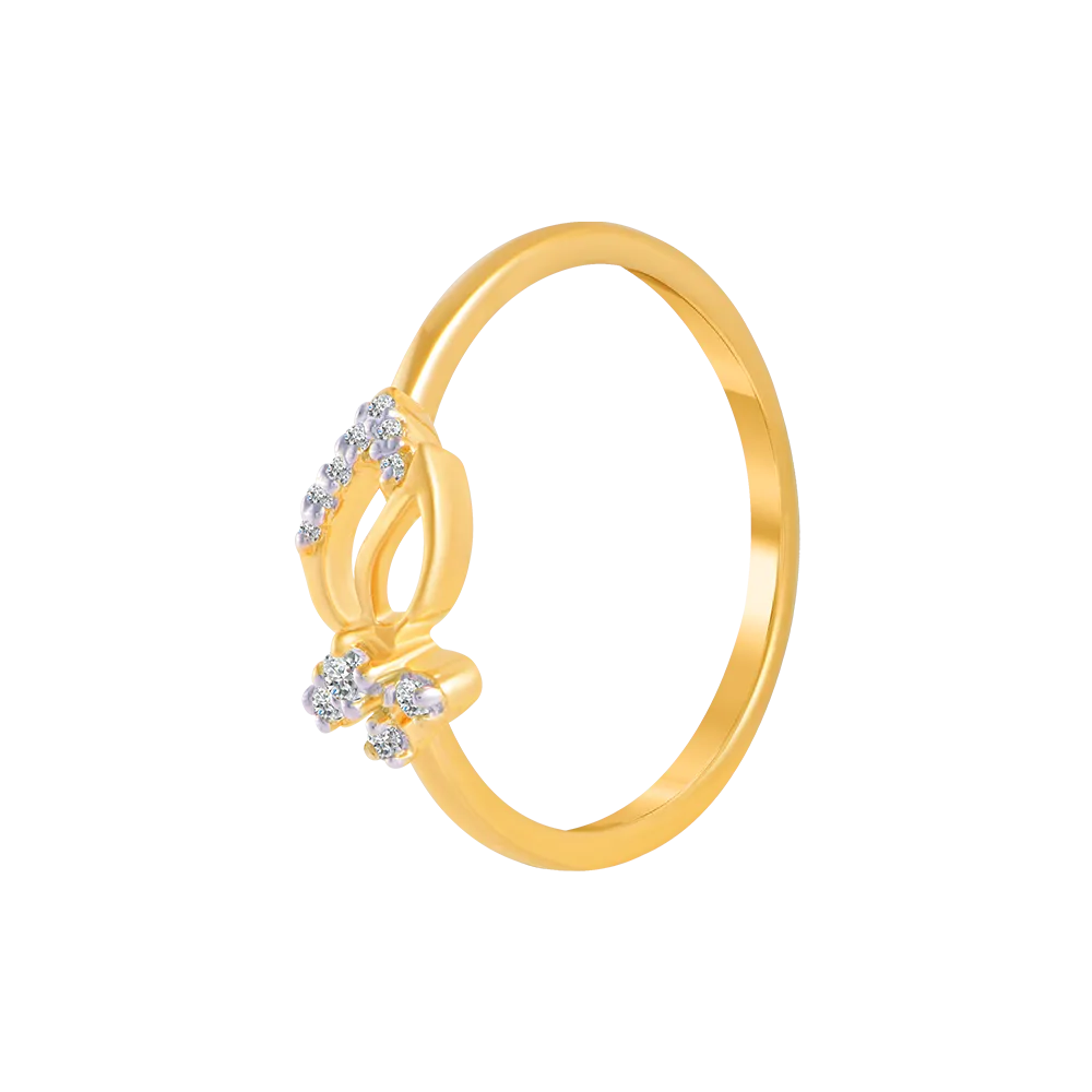 18KT (750) Yellow Gold And Diamond Ring For Women