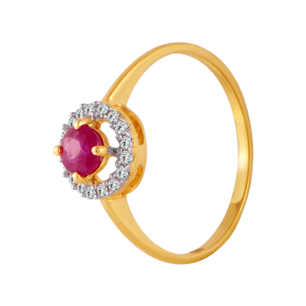 18KT (750) Yellow Gold And Diamond Ring For Women
