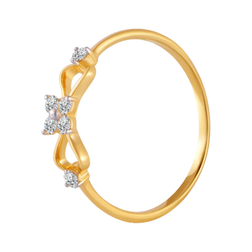 18KT (750) Yellow Gold And Diamond Ring For Women