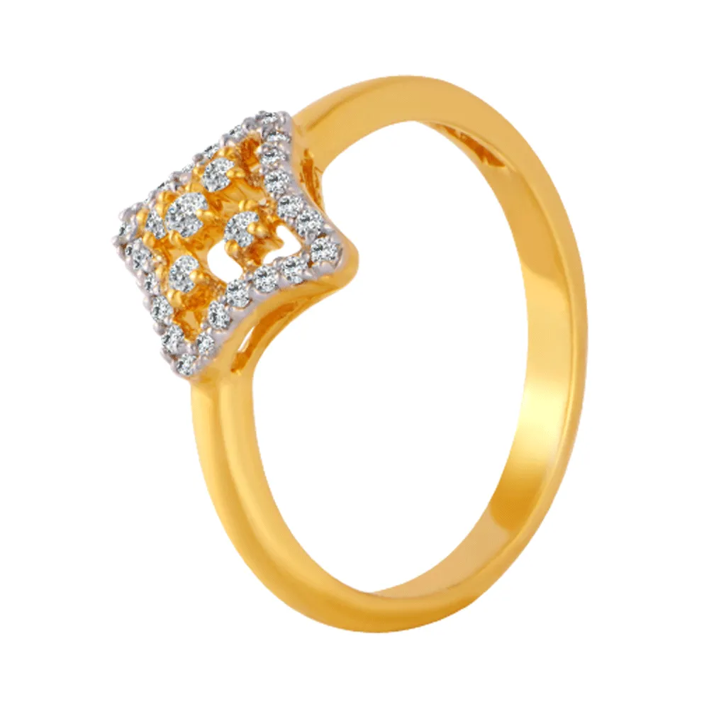 18KT (750) Yellow Gold And Diamond Ring For Women