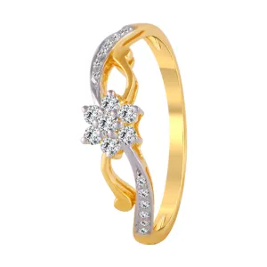 18KT (750) Yellow Gold And Diamond Ring For Women