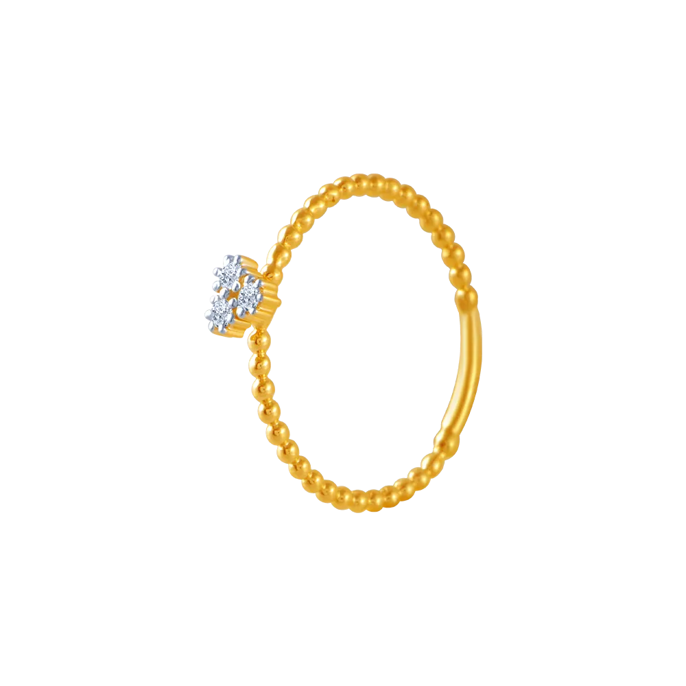 18KT (750) Yellow Gold And Diamond Ring For Women