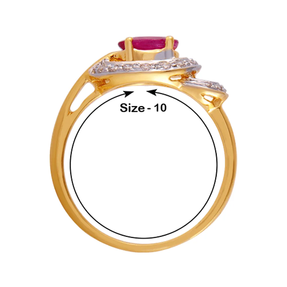 18KT (750) Yellow Gold And Diamond Ring For Women