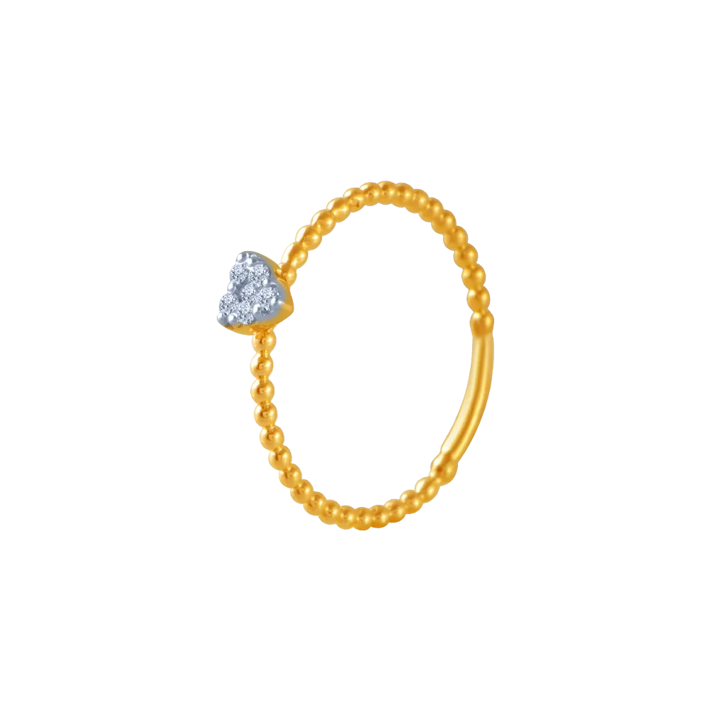 18KT (750) Yellow Gold And Diamond Ring For Women