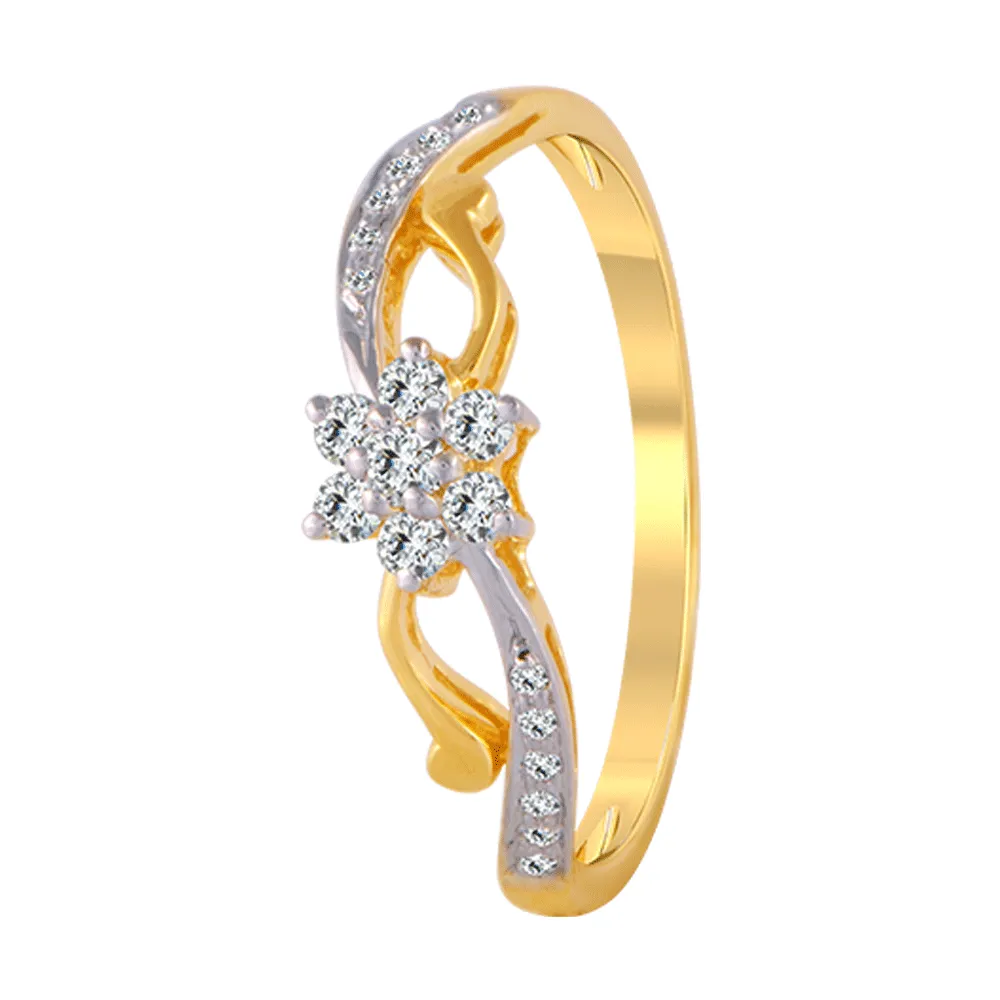 18KT (750) Yellow Gold And Diamond Ring For Women