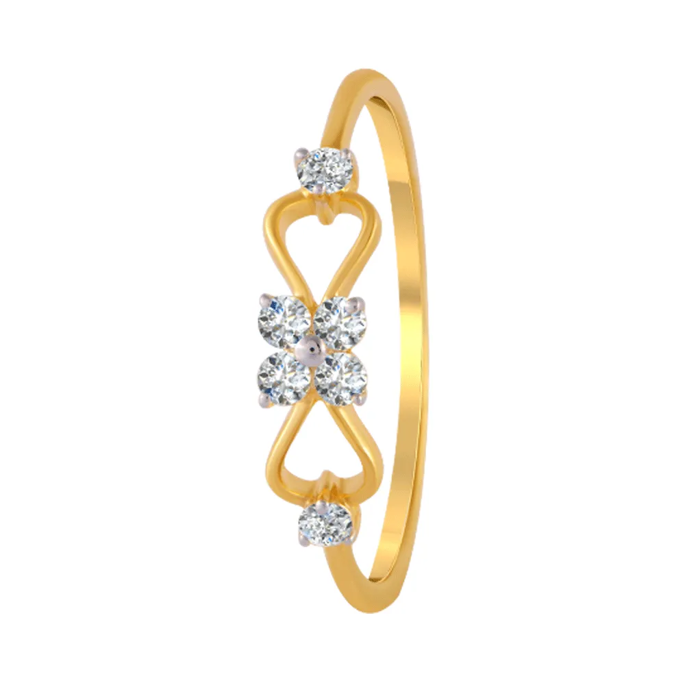 18KT (750) Yellow Gold And Diamond Ring For Women