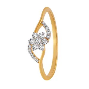 18KT (750) Yellow Gold And Diamond Ring For Women