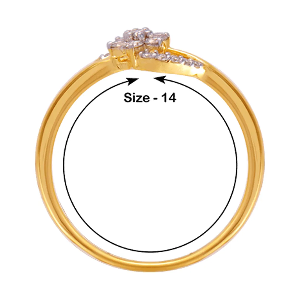 18KT (750) Yellow Gold And Diamond Ring For Women