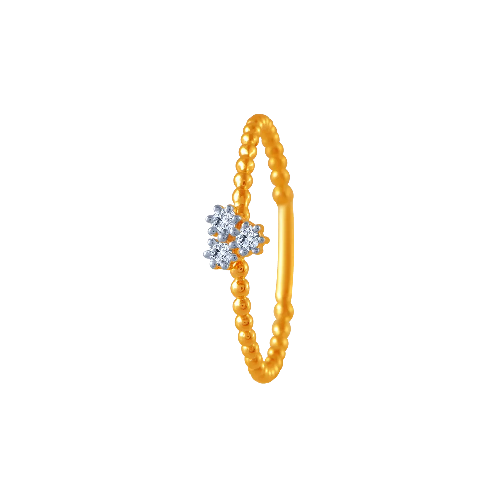 18KT (750) Yellow Gold And Diamond Ring For Women
