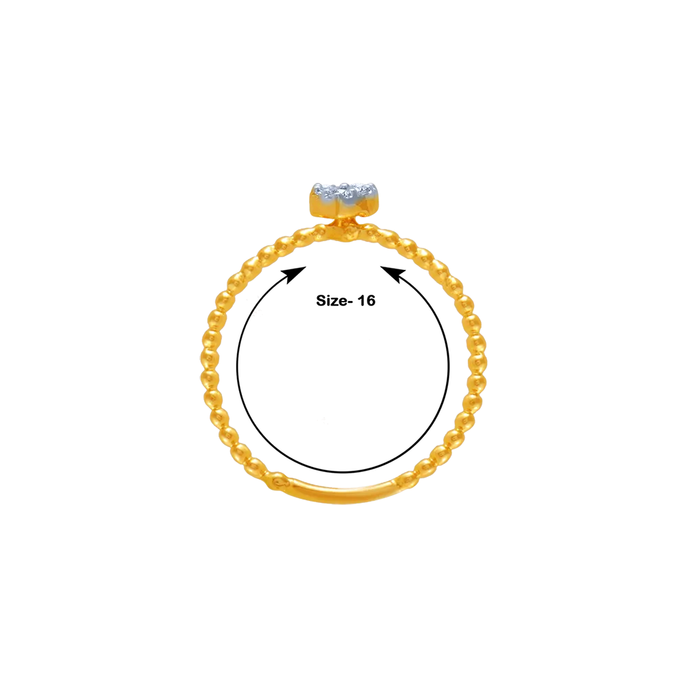 18KT (750) Yellow Gold And Diamond Ring For Women