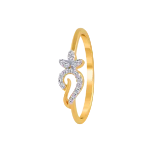 18KT (750) Yellow Gold And Diamond Ring For Women